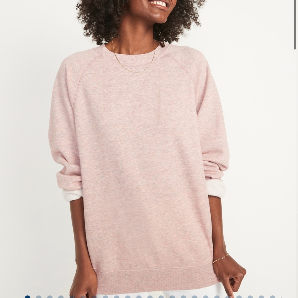 Oversized French Terry Tunic Sweatshirt for Women Size XS